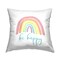 Be Happy with Rainbow Design by Sharon Kuplack Outdoor Printed Pillow